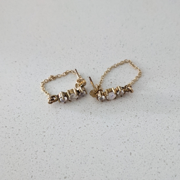 Moonstone chain earrings - Picture 4 of 4